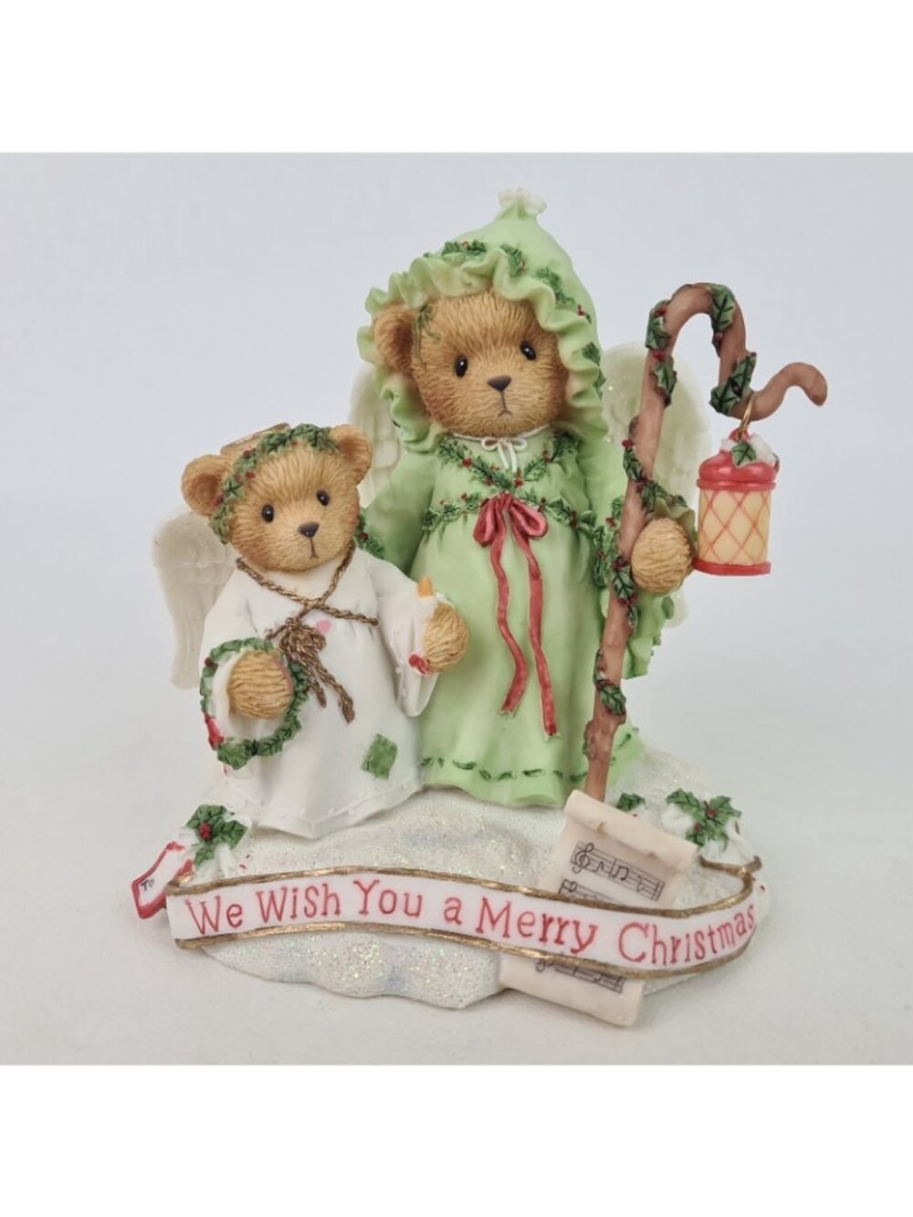 Cherished Teddies "Beverly And Lila" We Wish You 104145 Porcelain Figurine